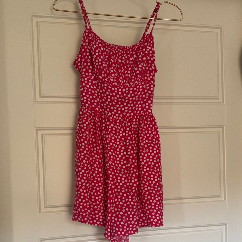 Hollister Red Floral Romper - Size XS